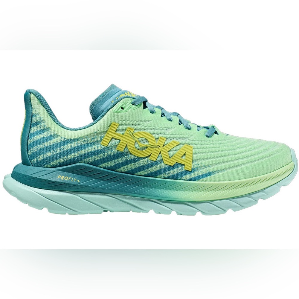 Hoka One One Mach 5 Lime Glow Ocean Running Shoes Mens Size 11
